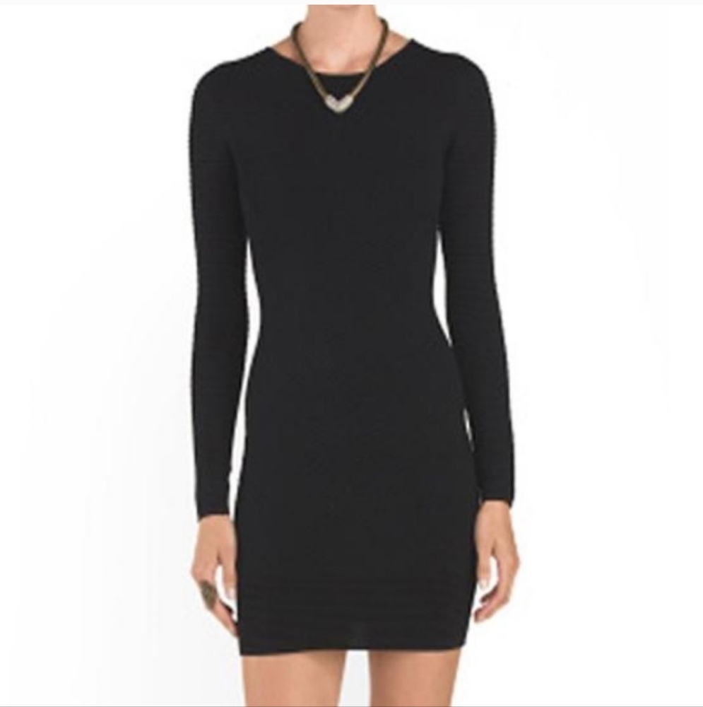 Torn by Ronny Kobo Textured Black Bodycon Mini Dress Size Medium